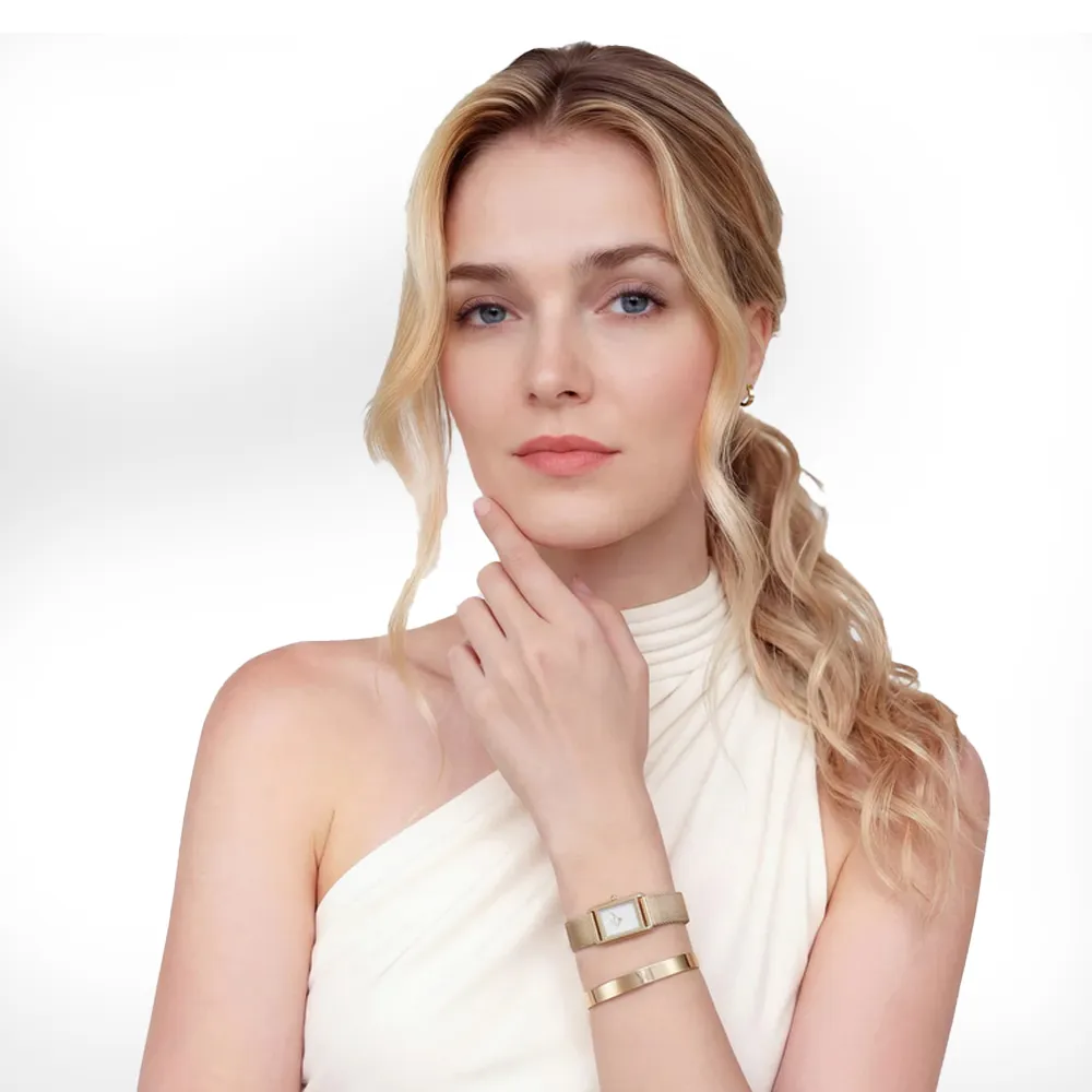 Woman wearing beautiful jewelry